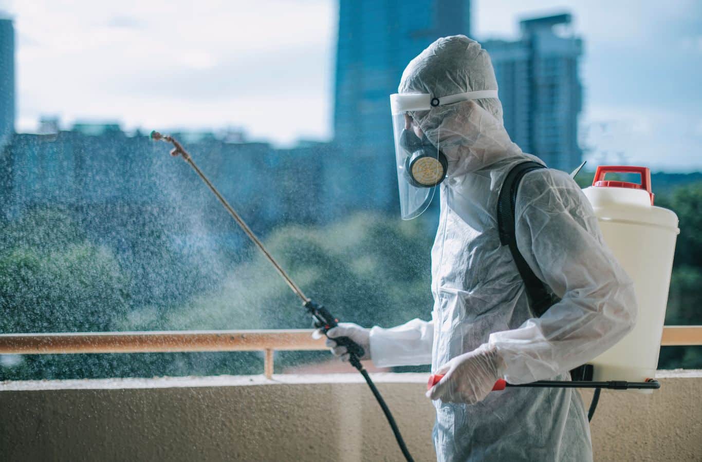 A pest control specialist from Cura Termite and Pest Control applying advanced pest treatments in Chino Hills, CA, ensuring effective and lasting results. Pest Control near me.